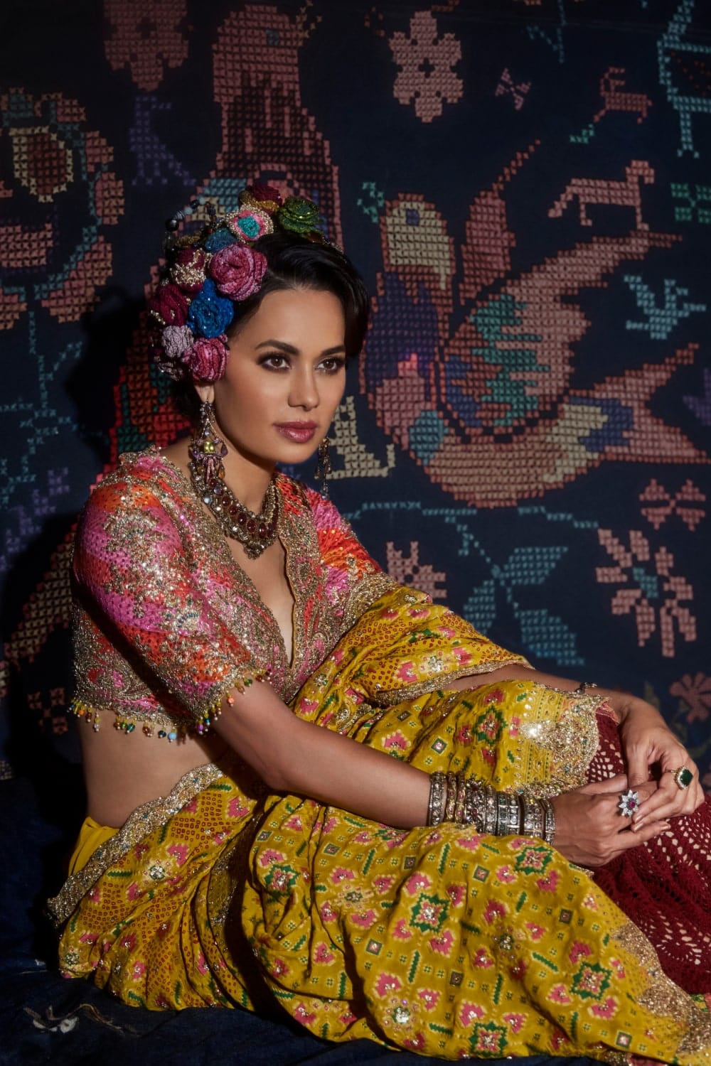 Yellow Gharchola Saree