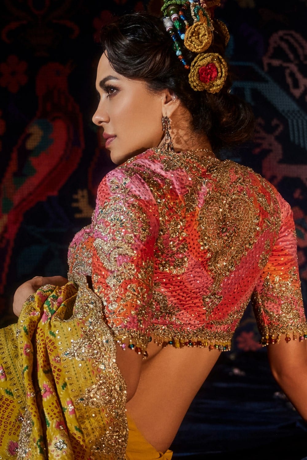 Yellow Gharchola Saree
