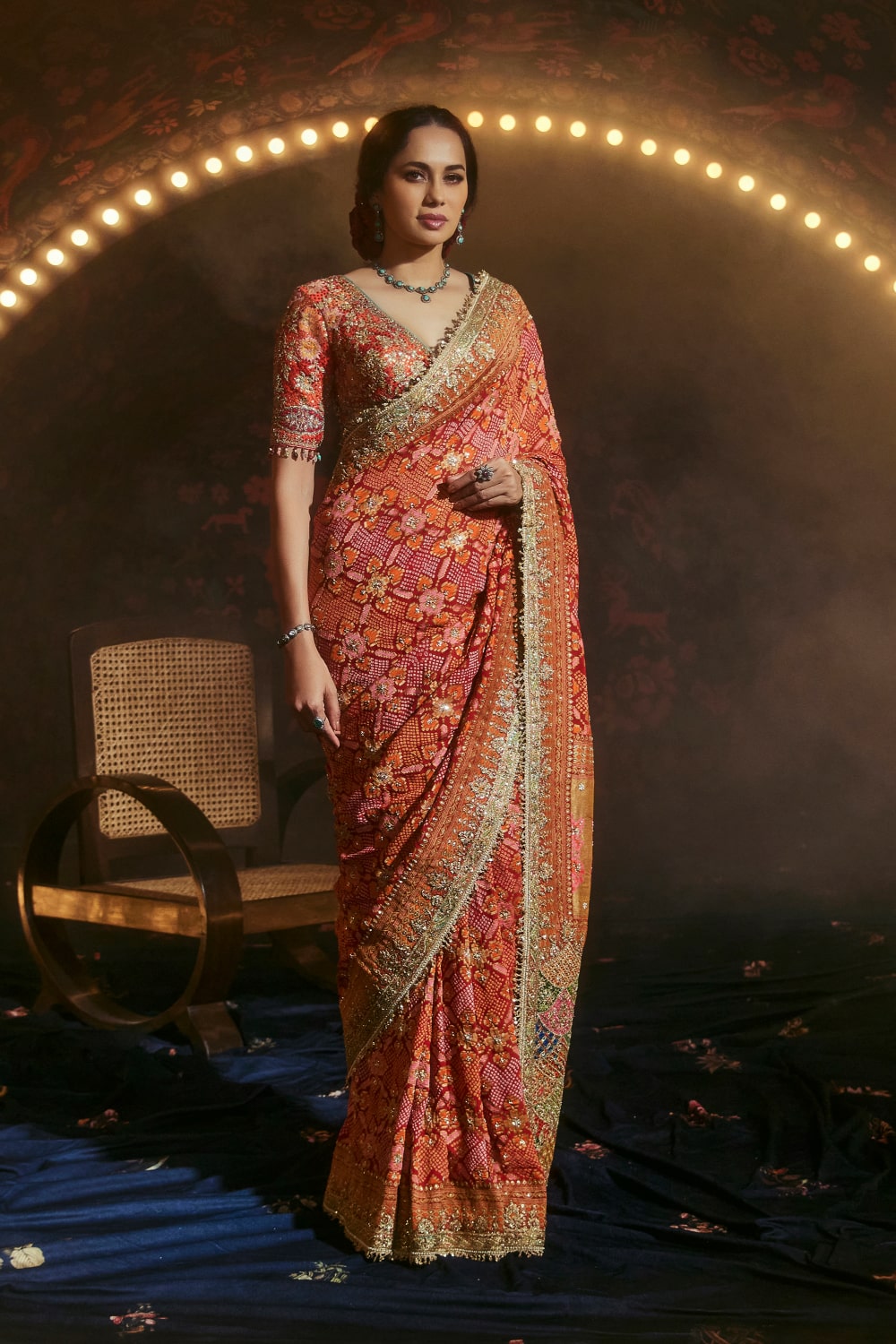 Deep Red Gharchola Saree