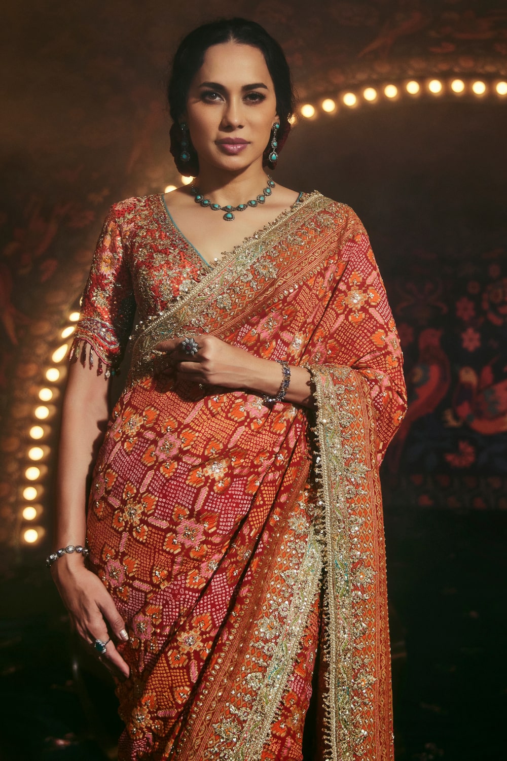 Deep Red Gharchola Saree