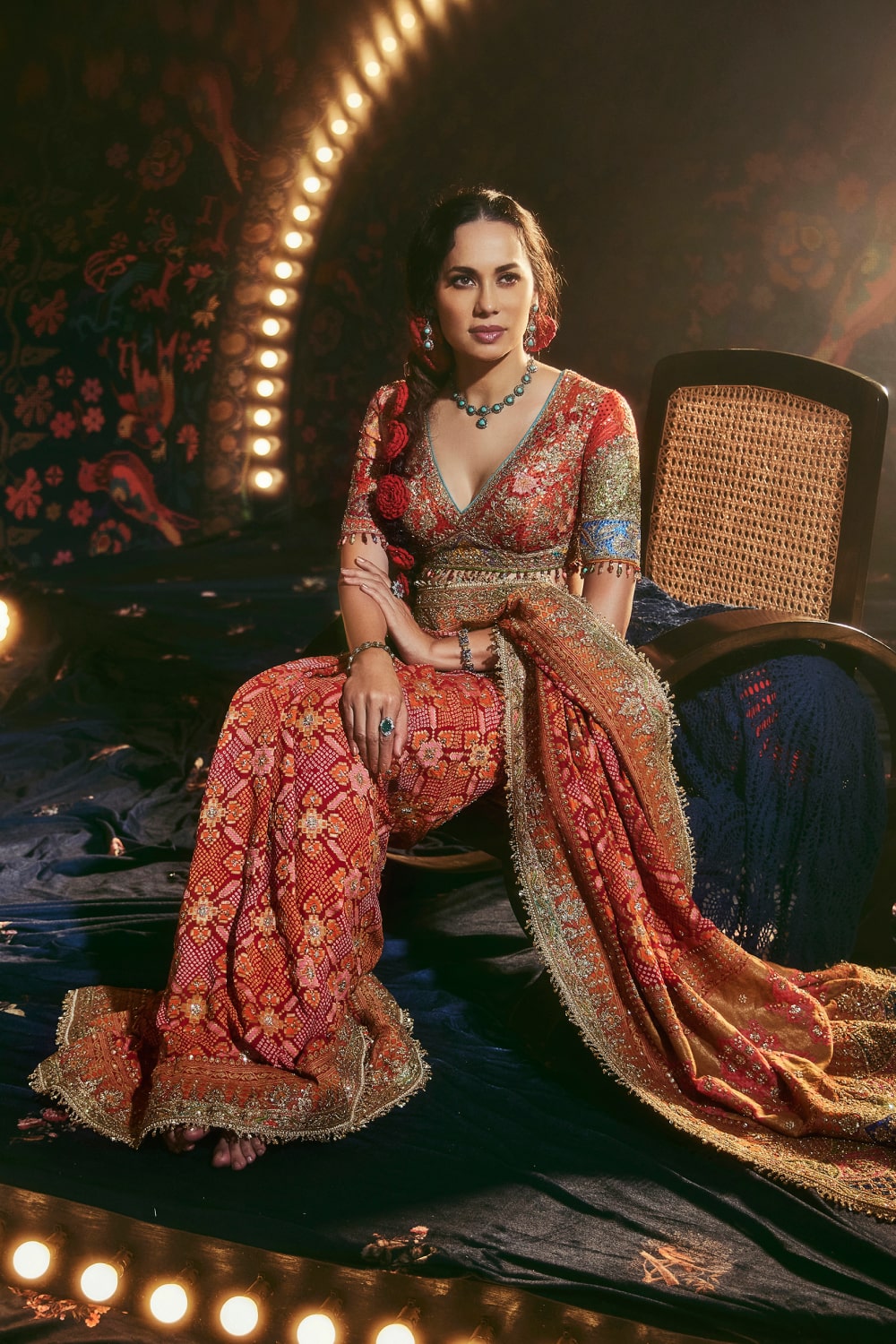 Deep Red Gharchola Saree