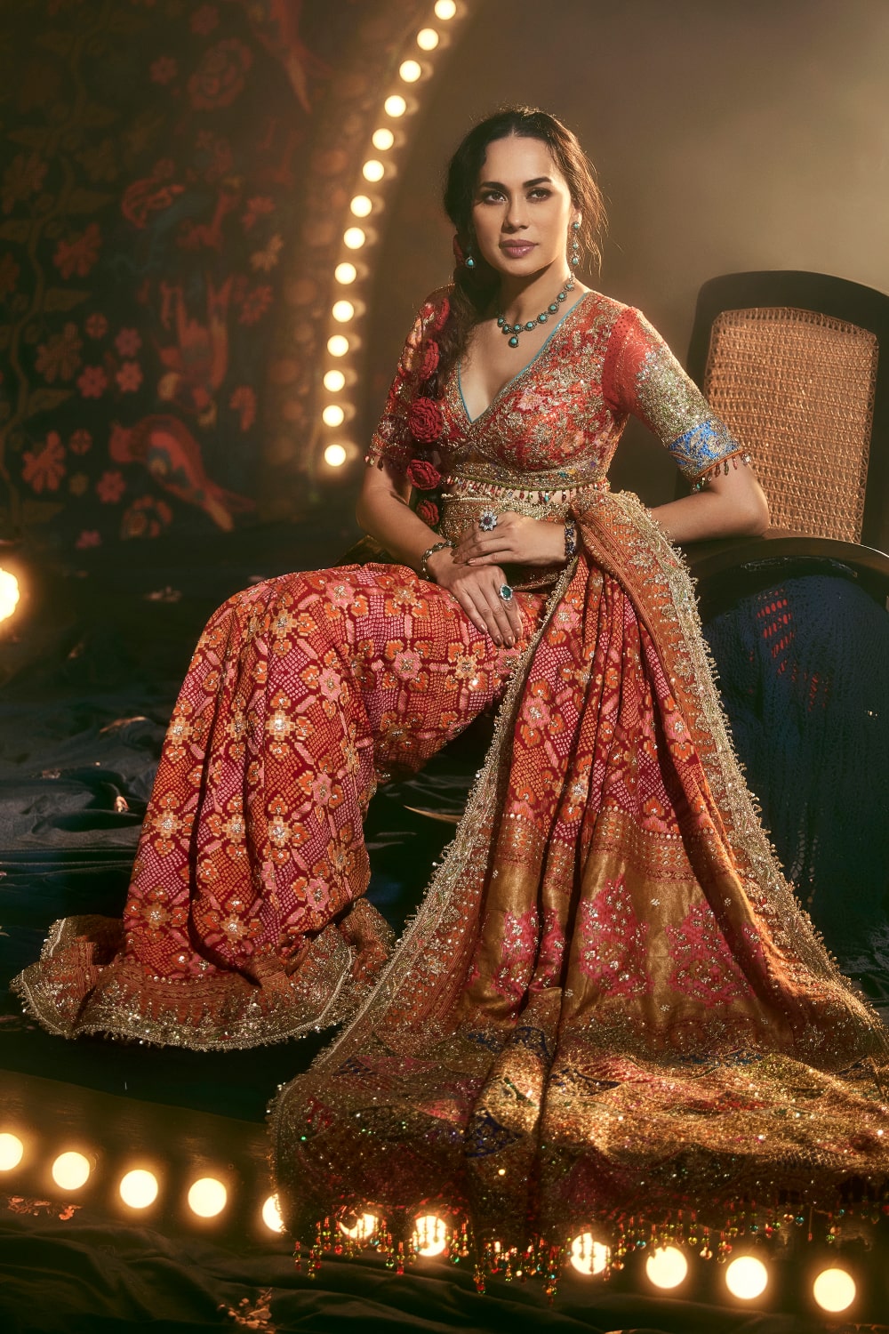 Deep Red Gharchola Saree