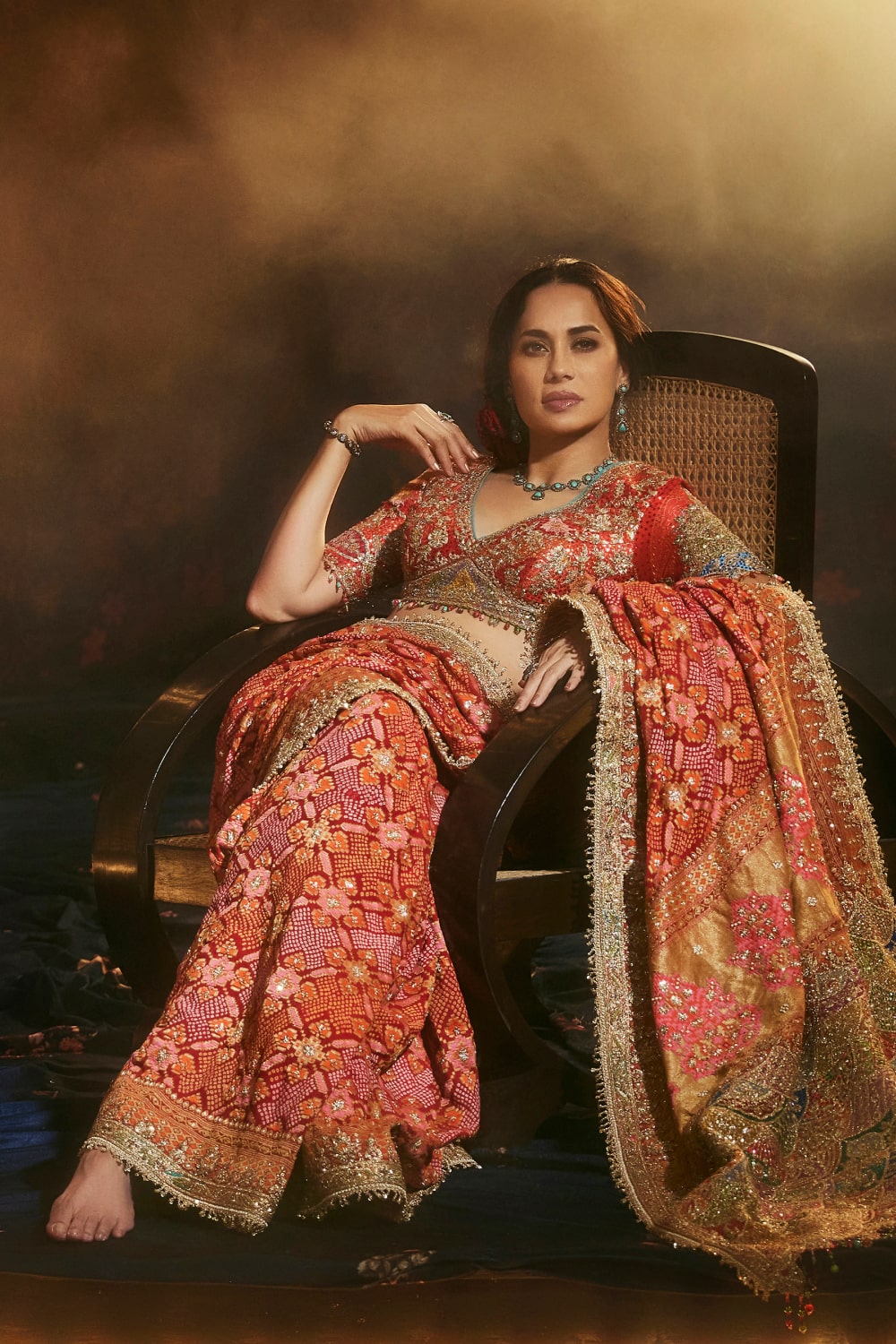 Deep Red Gharchola Saree