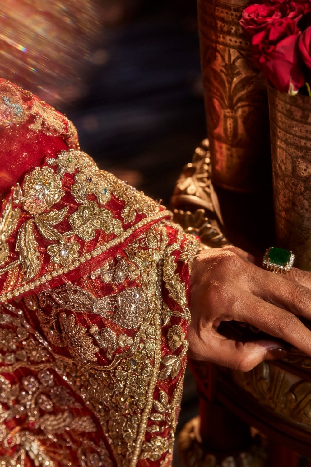 Scarlet Red Zardozi Lehenga