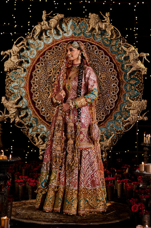 Pink and Rose Gold Gharara Set