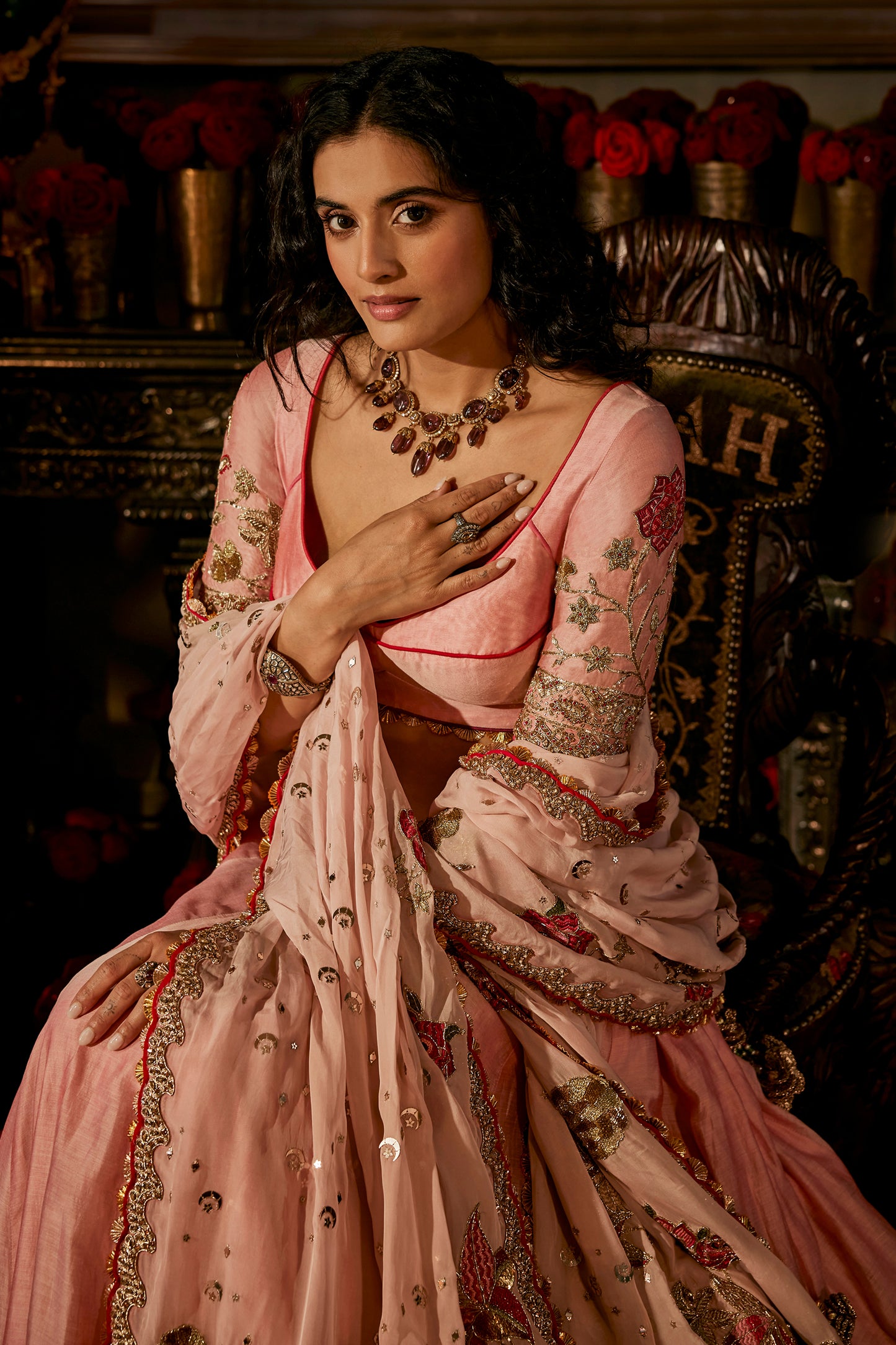 Soft Pink Silk Lehenga