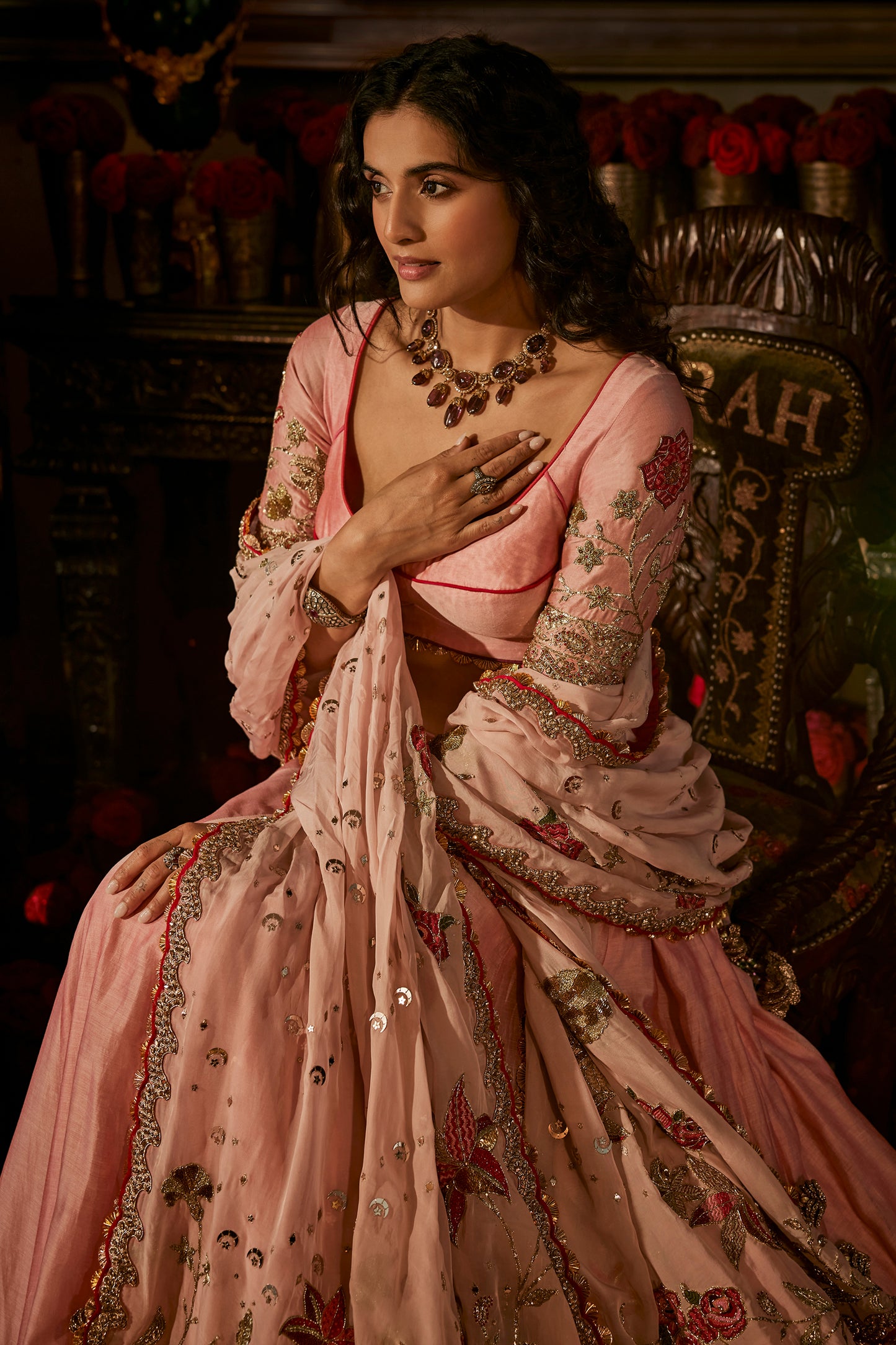 Soft Pink Silk Lehenga