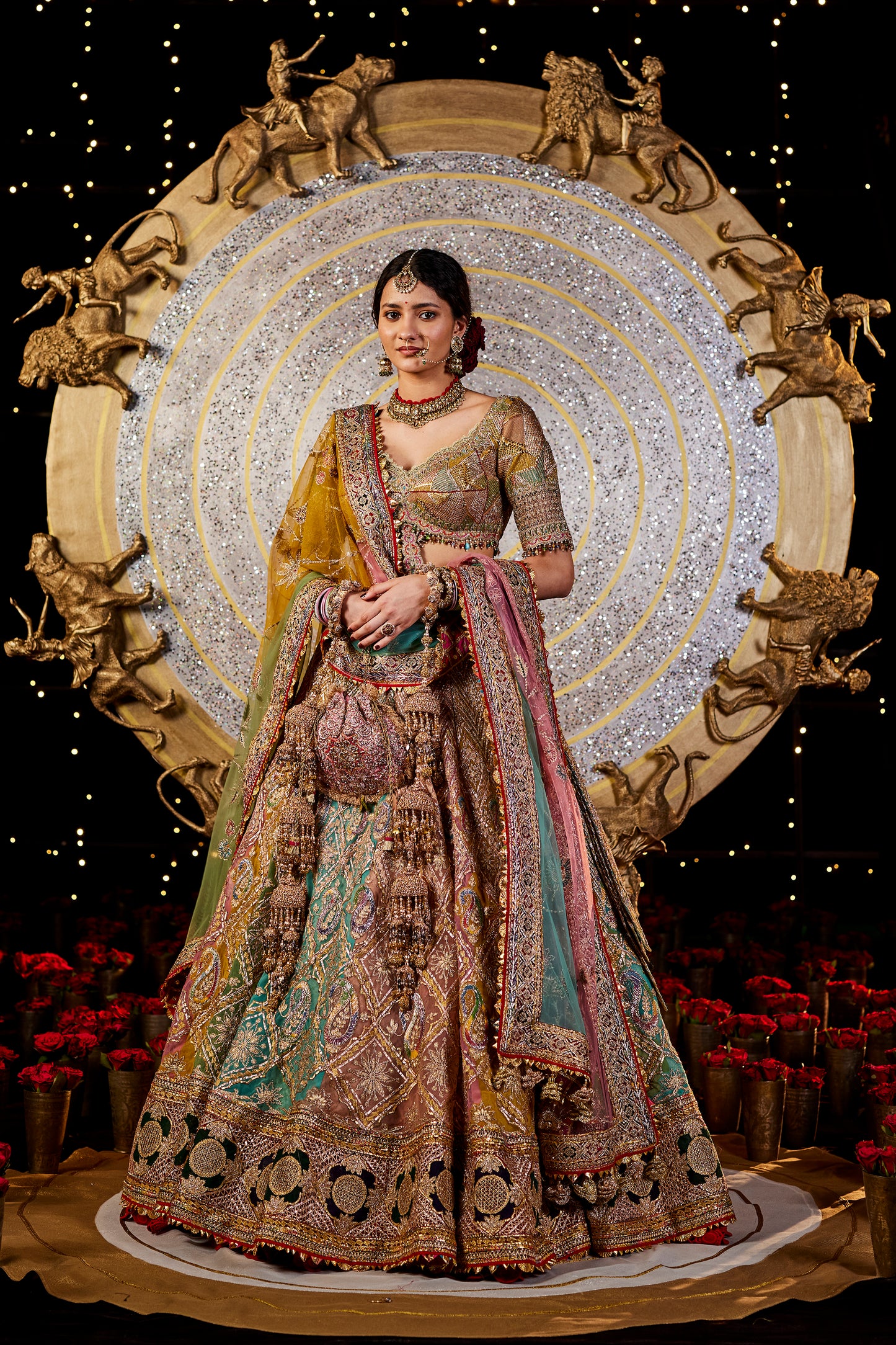 Multicolour Gota Lehenga Set