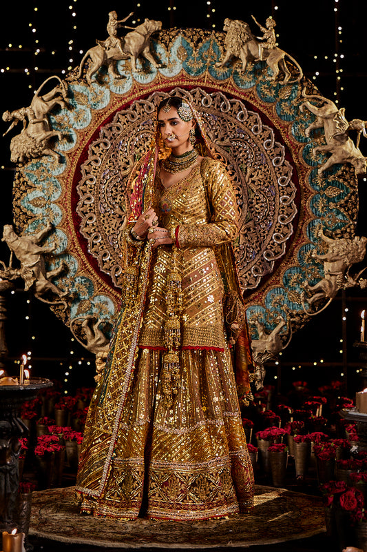 Burnished Gold Gota Sharara Set