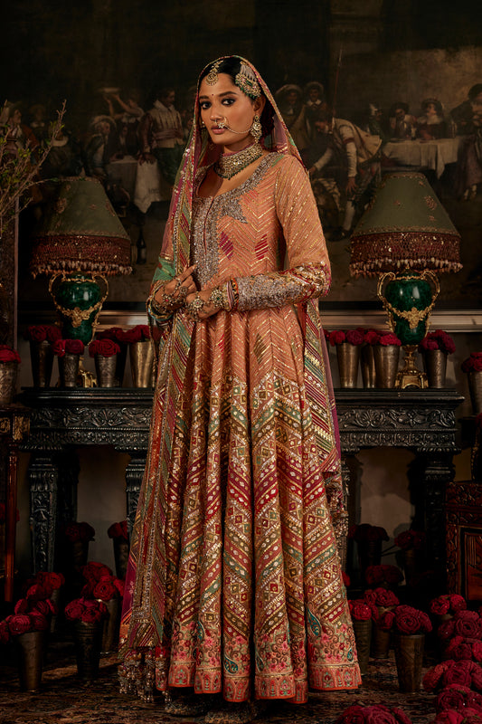 Earthy Peach Tulle kalidar