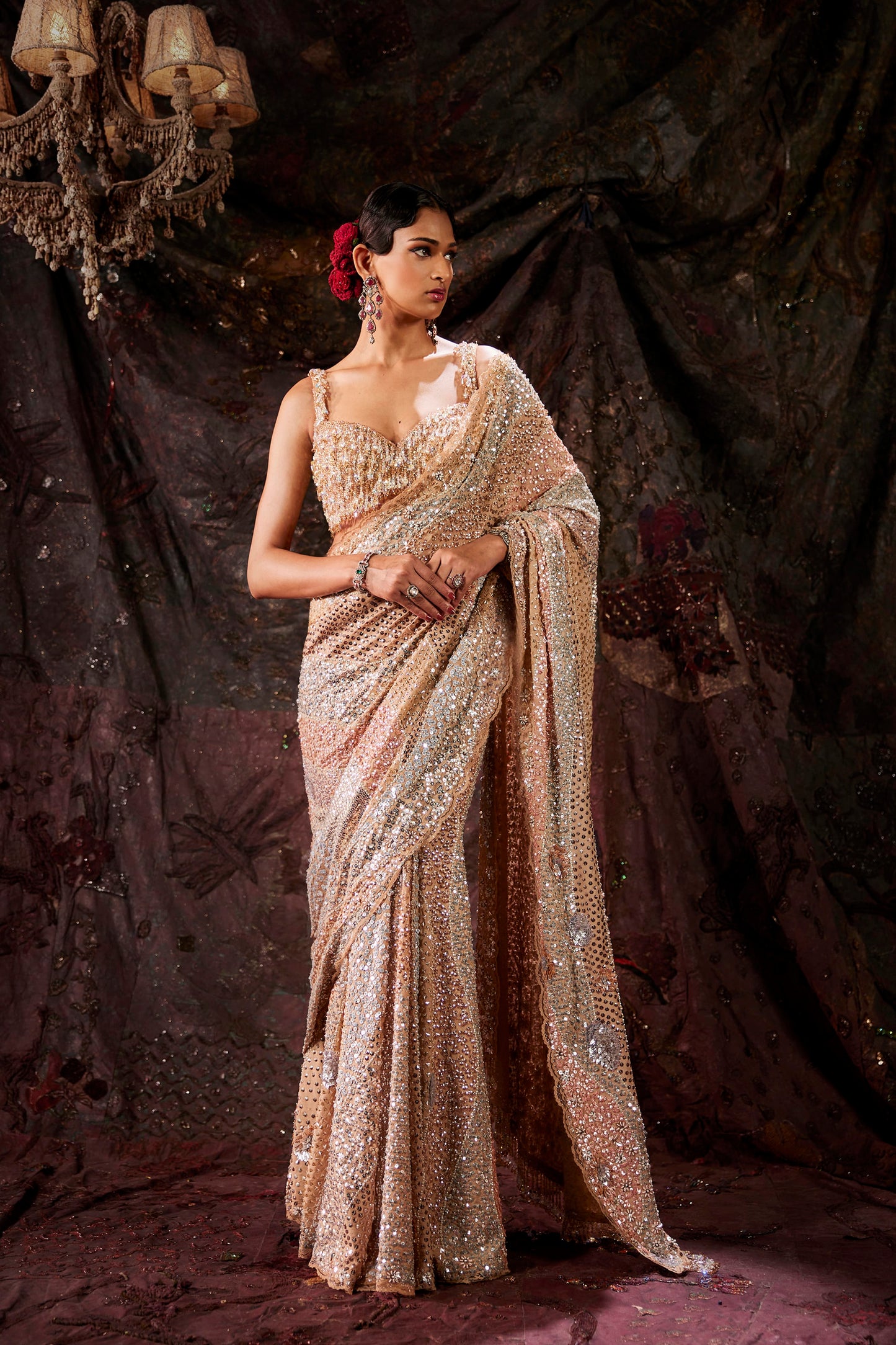 Sequined Art Deco Saree