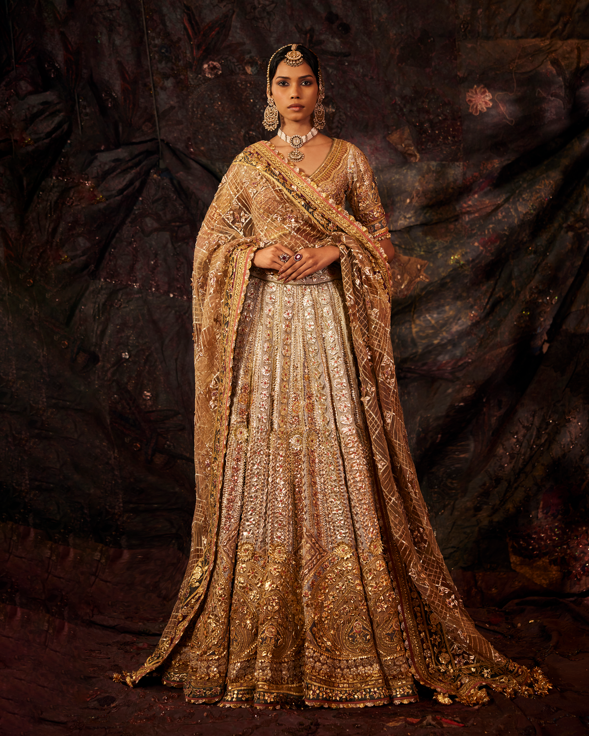 Gold & Silver Gota Embroidered Lehenga