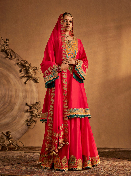 Hot Pink Sharara Set