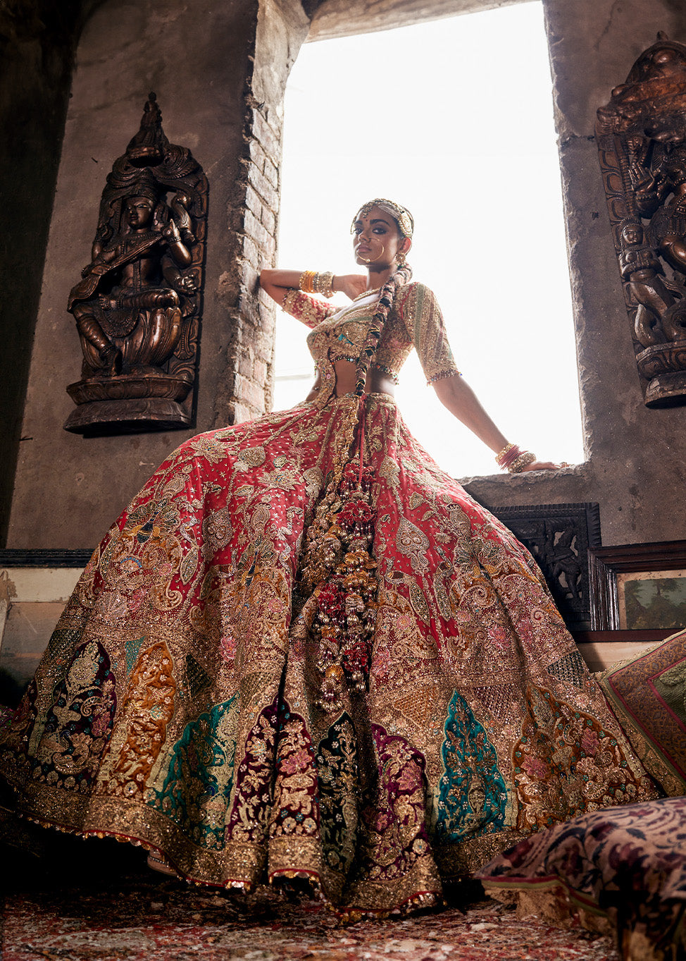 Deep Maroon Palampore Lehenga