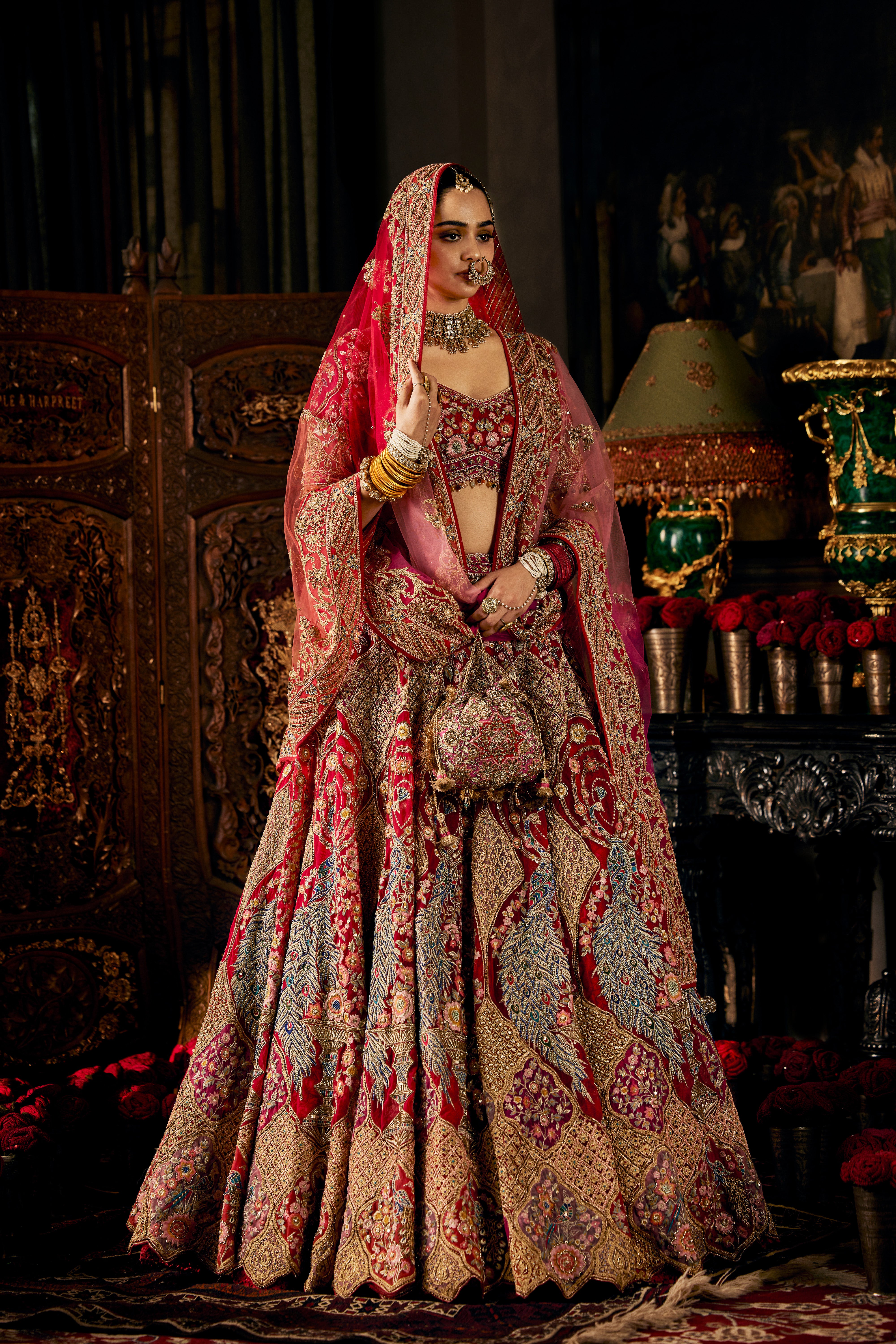 Dulhan red lehenga deals