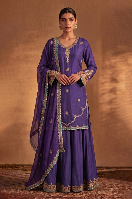 Purple Amethyst Sharara Set