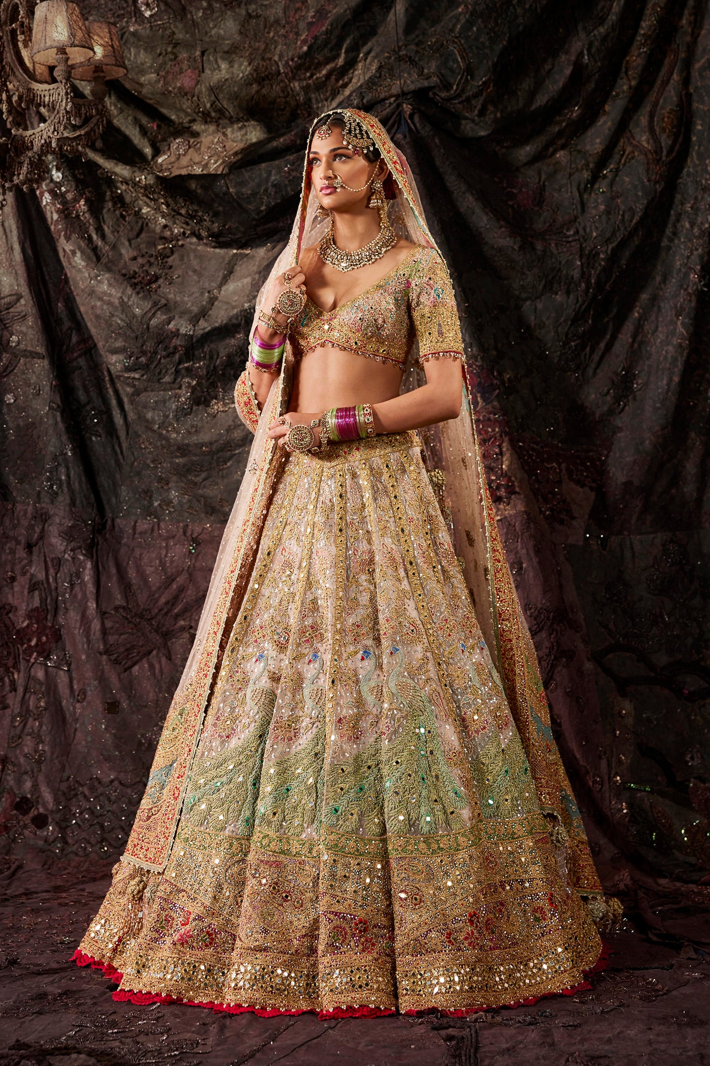 Birch Tulle Embroidered Lehenga