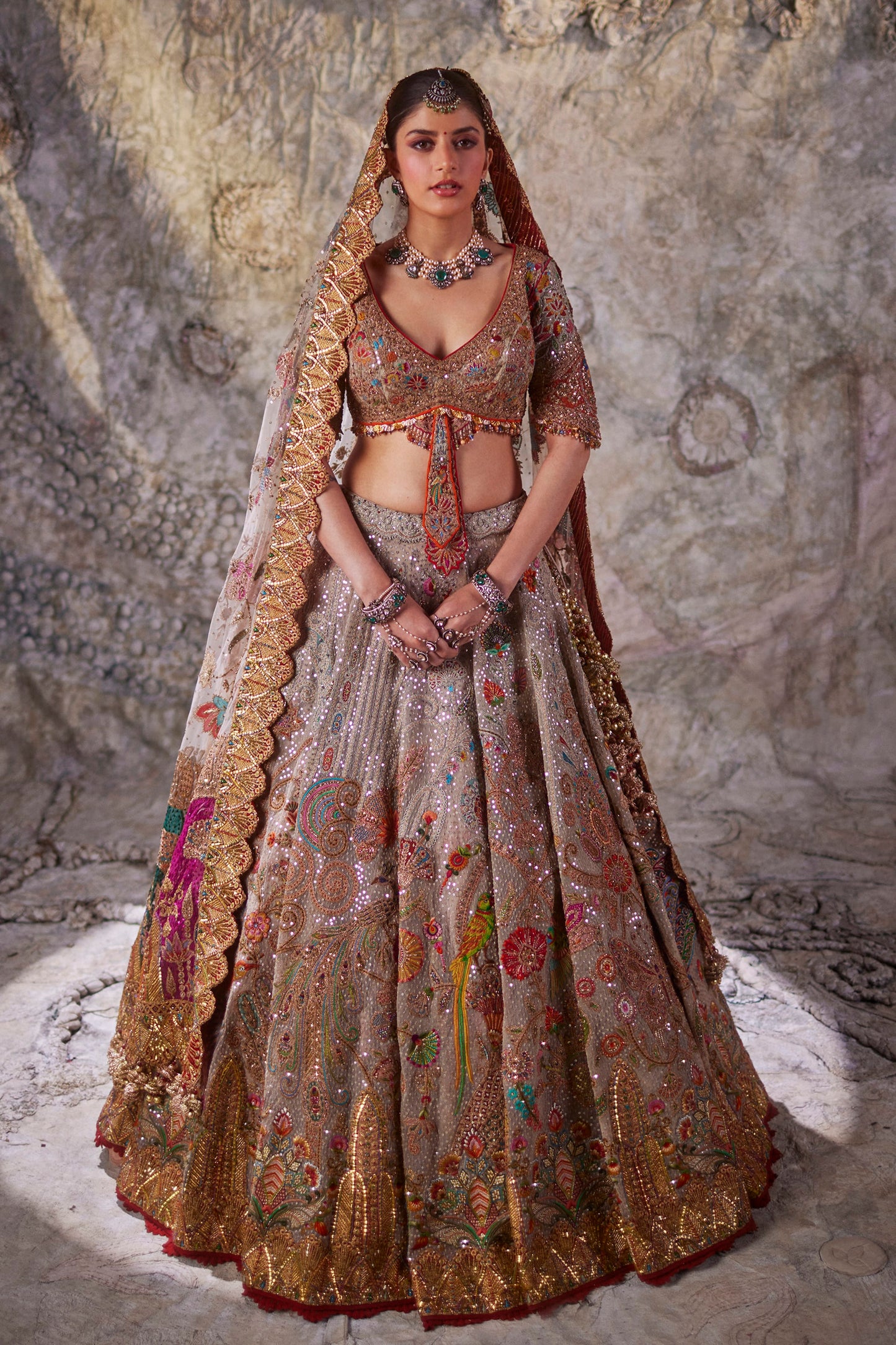 Birch Avian Mosaic Lehenga