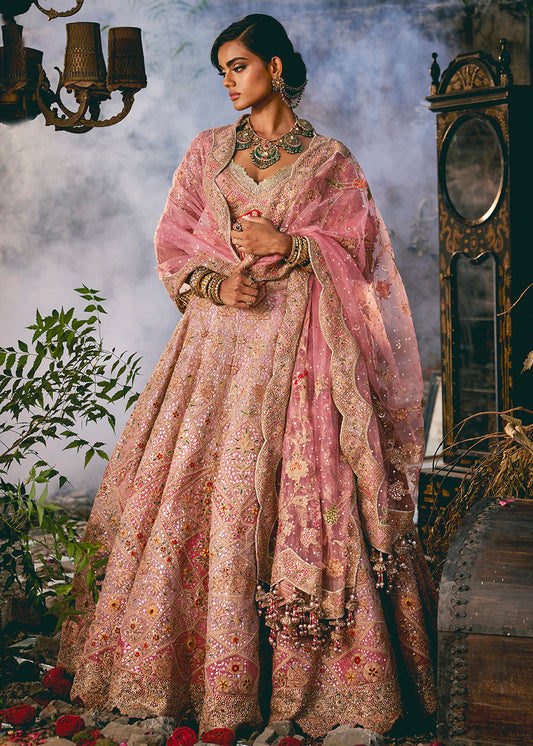 Pink Mughal Inlay Lehenga