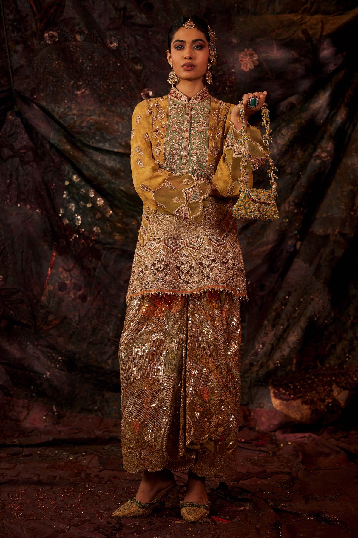 Mustard & Antique Lungi Set