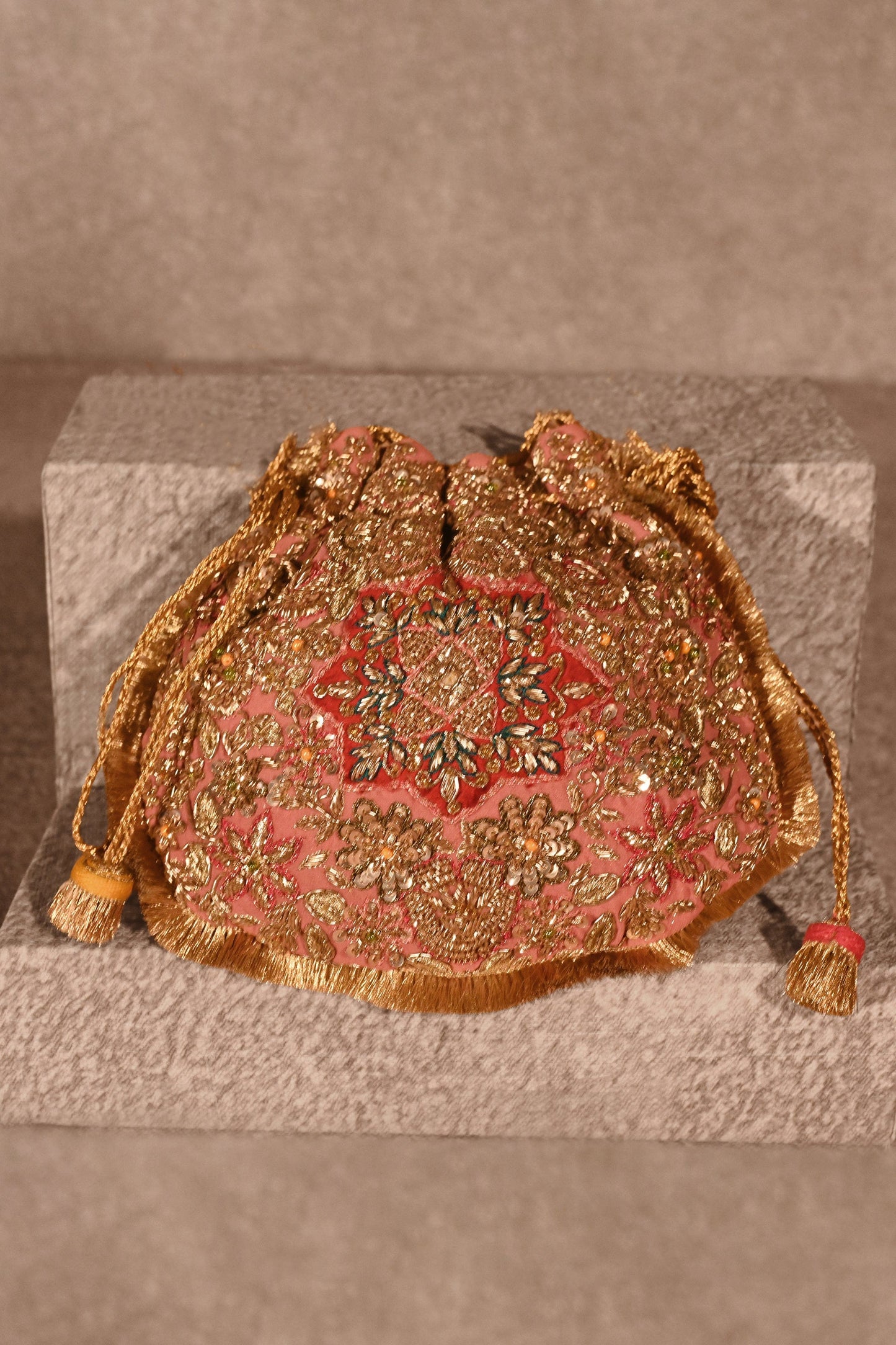 Frosted Pink Naqsh Noor Potli