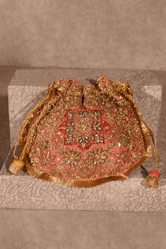 Frosted Pink Naqsh Noor Potli