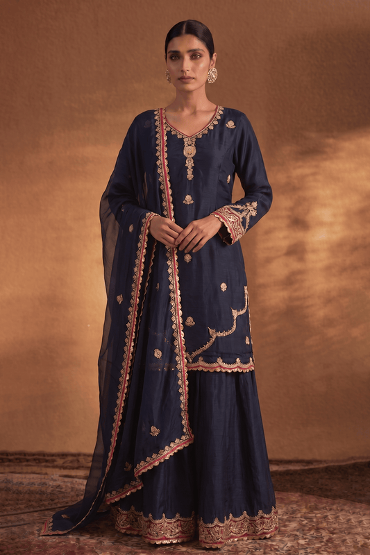 Midnight Blue Sharara Set