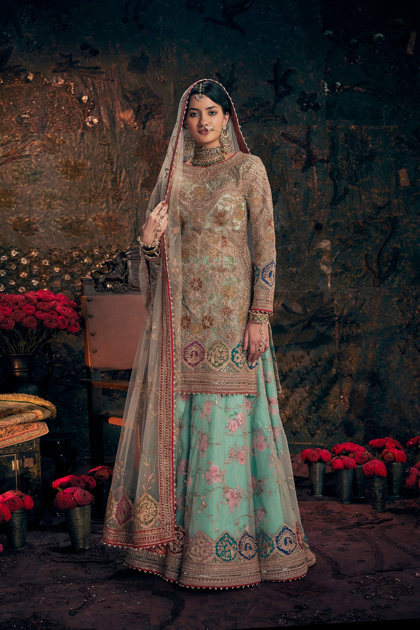 Ice Blue Kurta-Sharara Set