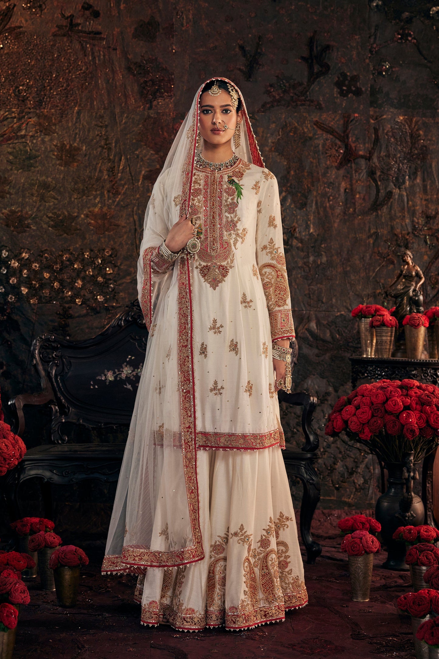Pearl Ivory Sharara Set