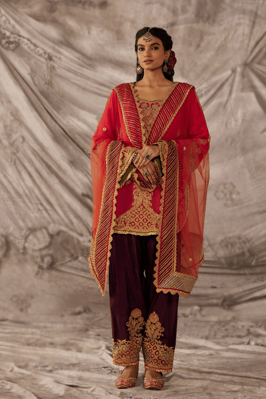 Rani pink kurta Set
