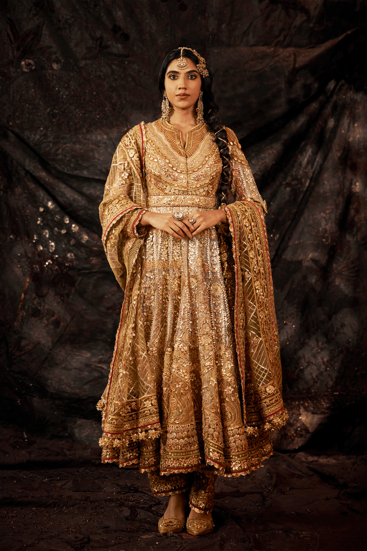 Silver & Gold Gota Embroidered Kalidar Set