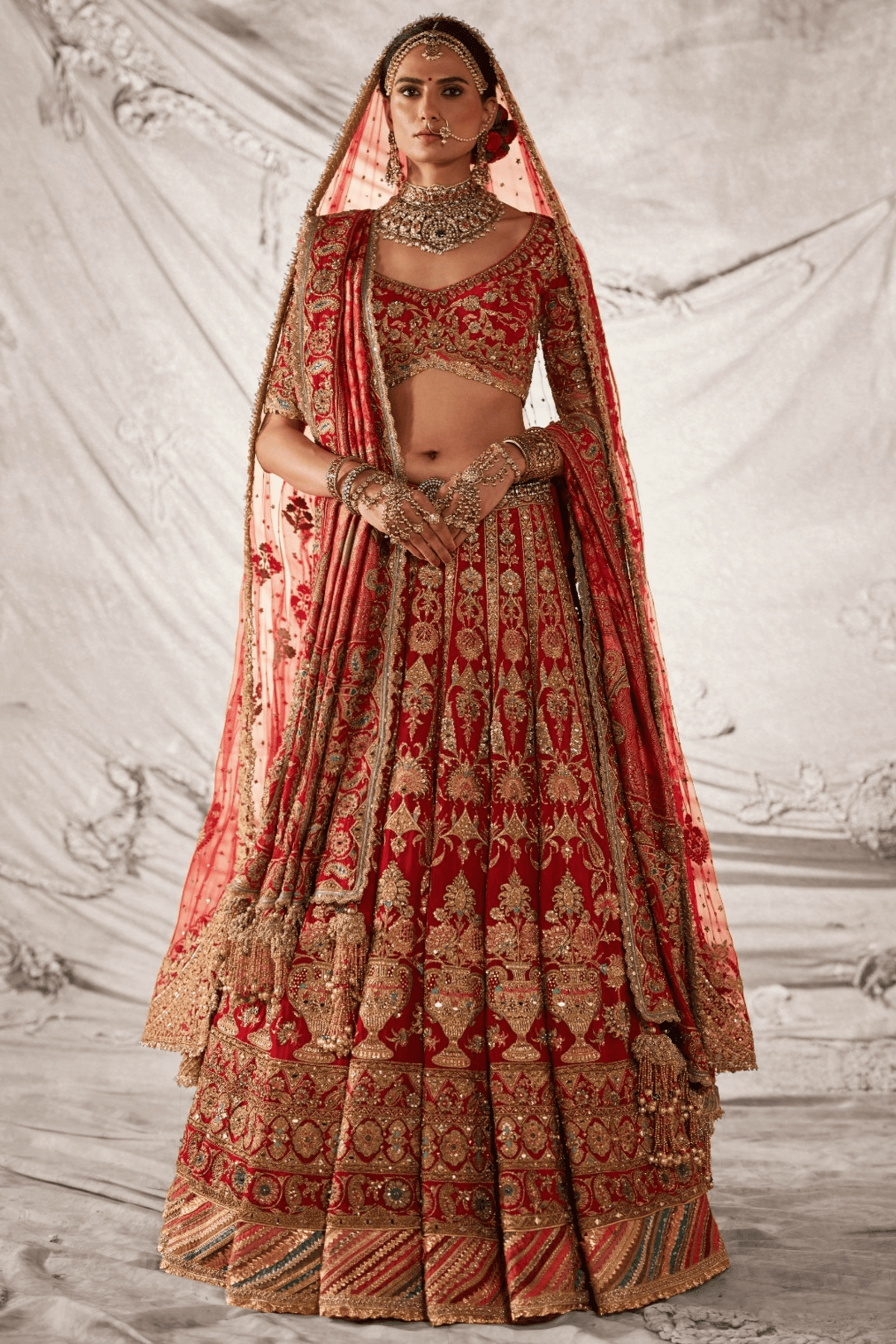 Deep Red Lehenga