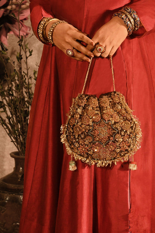 Deep Brown Naqsh Noor Potli