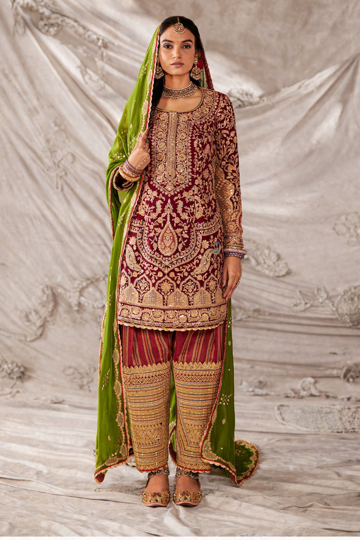 Maroon Kurta Set