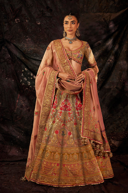 Pale Blue Embroidered Lehenga