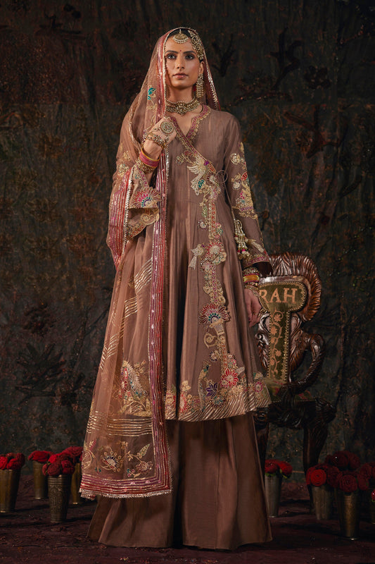 Cinnamon Kalidar-Sharara Set