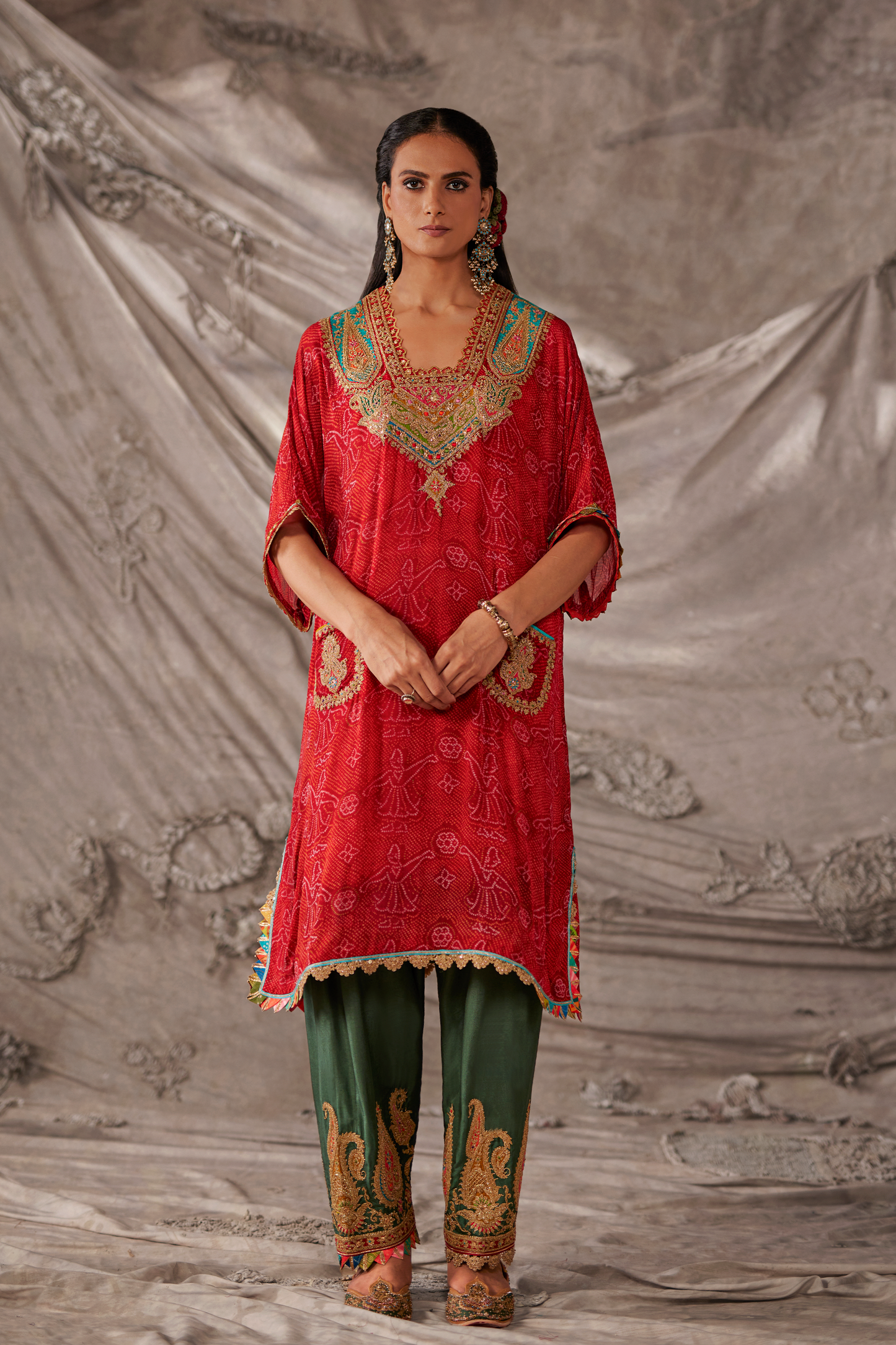 Earthy Red Kaftan Set