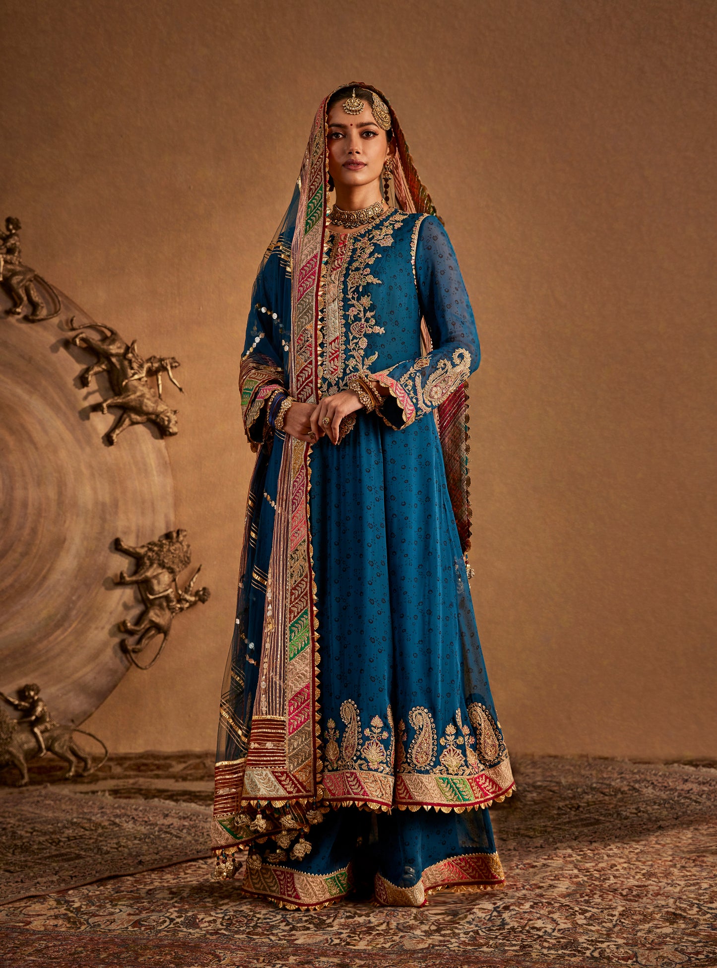 Teal Blue Kurta-Sharara Set
