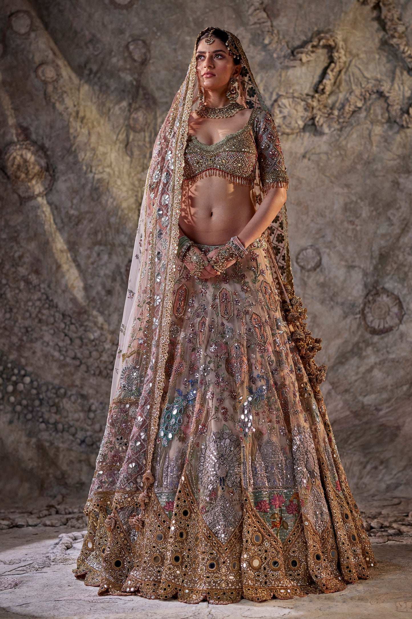 Ivory Fresco Tapestry Lehenga