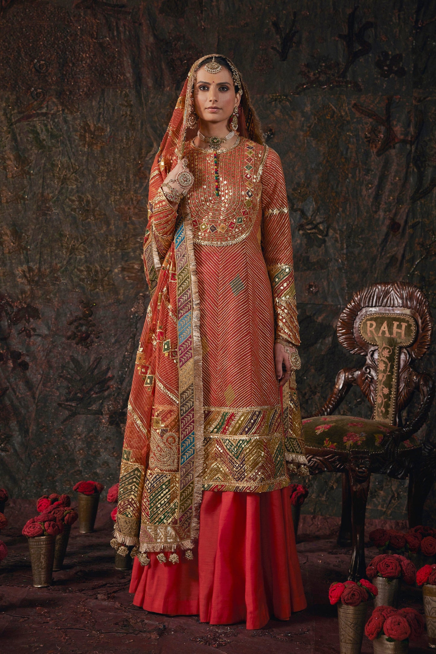 Frosted Rust Kurti-Sharara Set