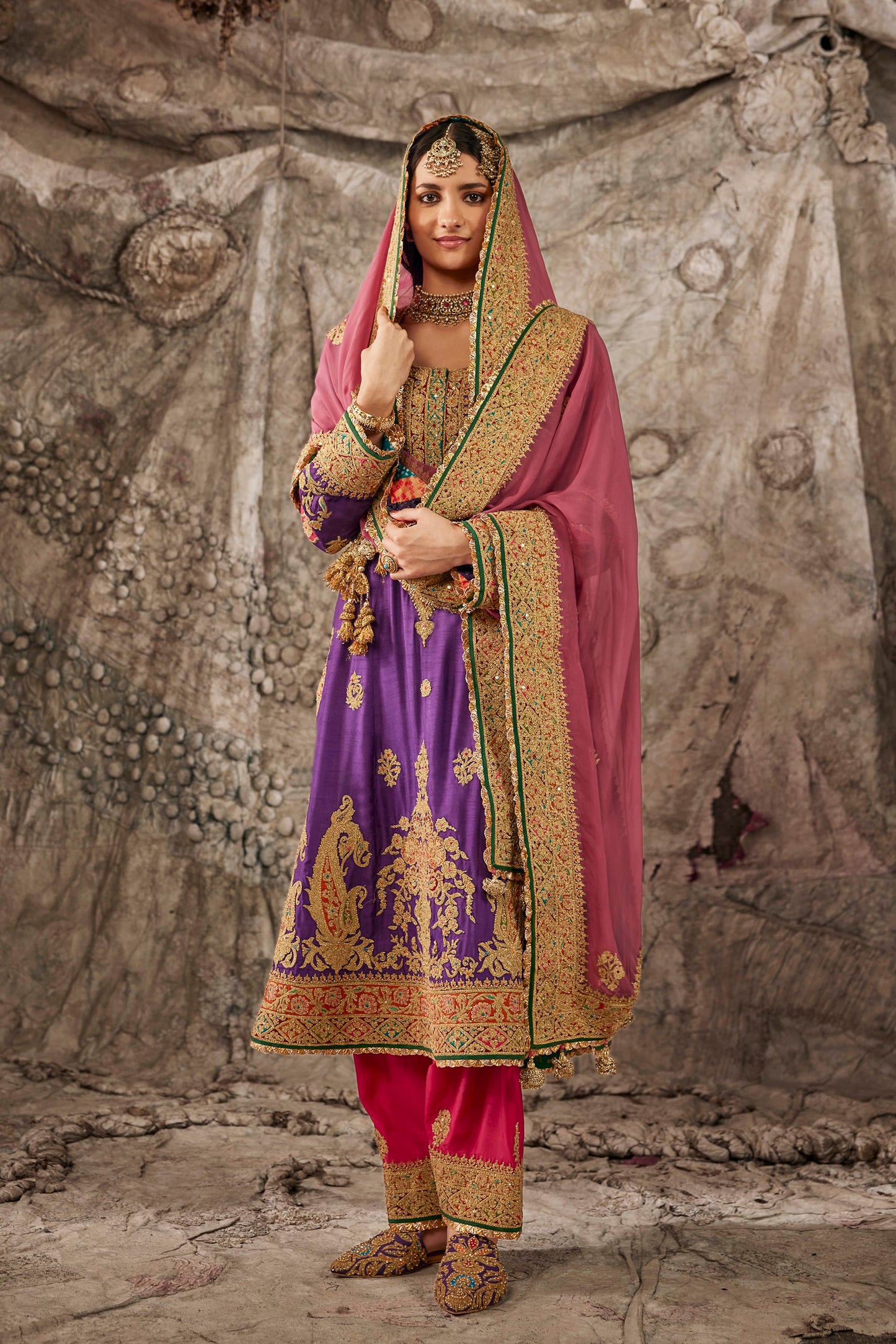 Vibrant Purple Embroidered Kurta Set