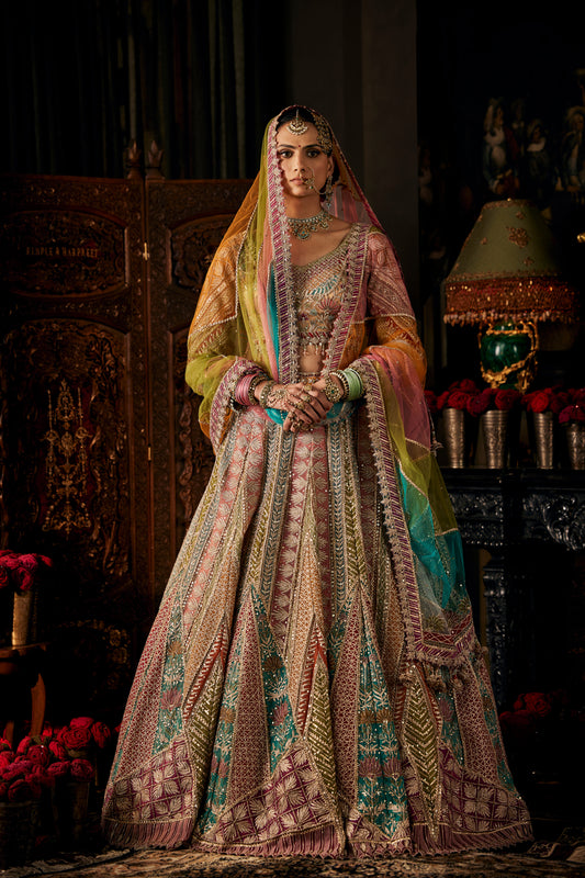 Multi Hued Tulle Lehenga