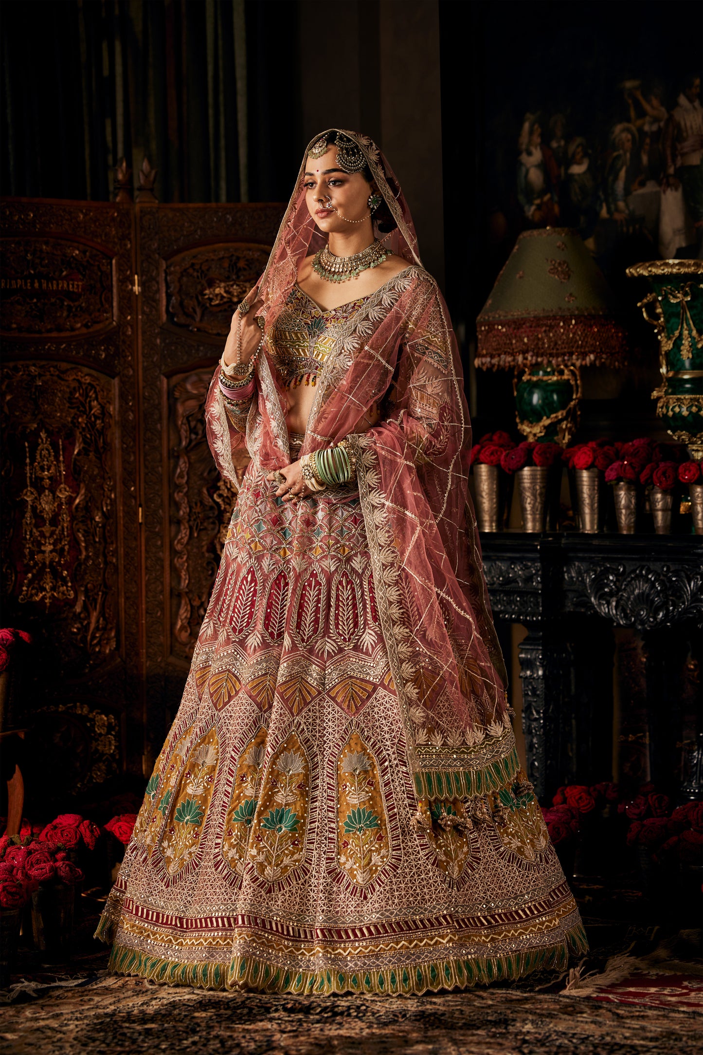 Rose Pink Tulle Lehenga