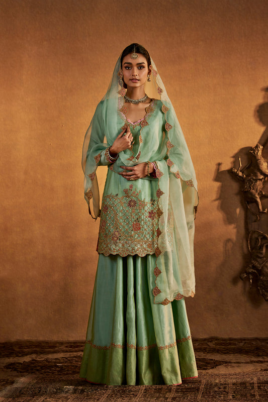 Pale Blue Sharara Set