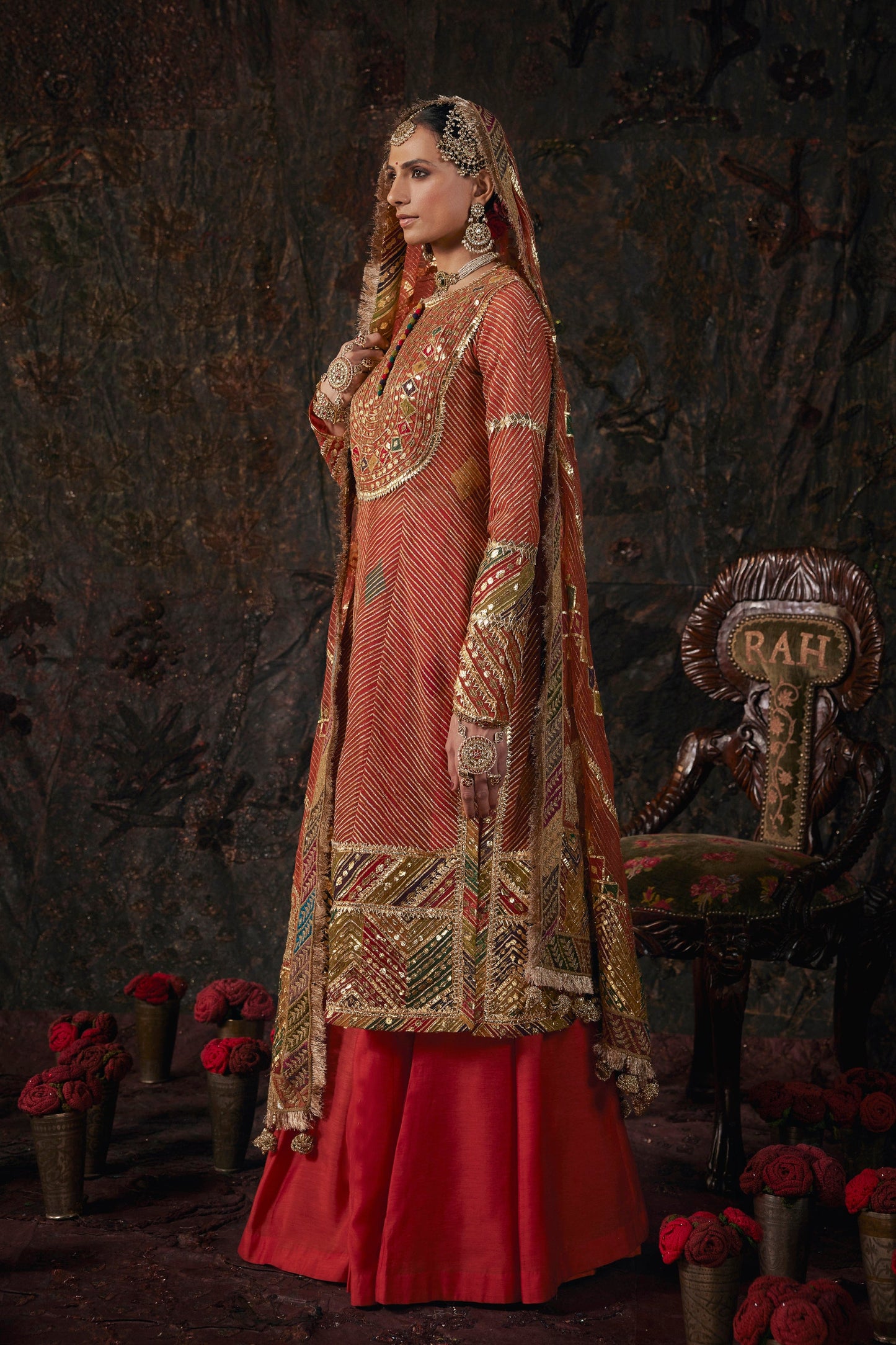 Frosted Rust Kurti-Sharara Set