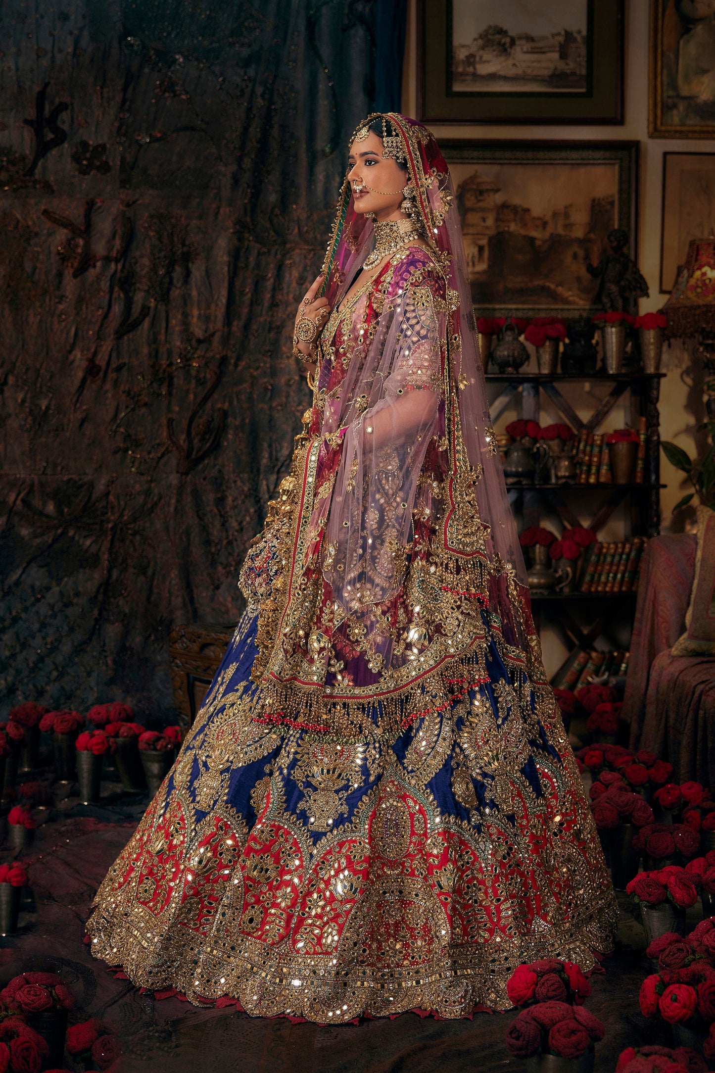 Deep Purple Embroidered Lehenga