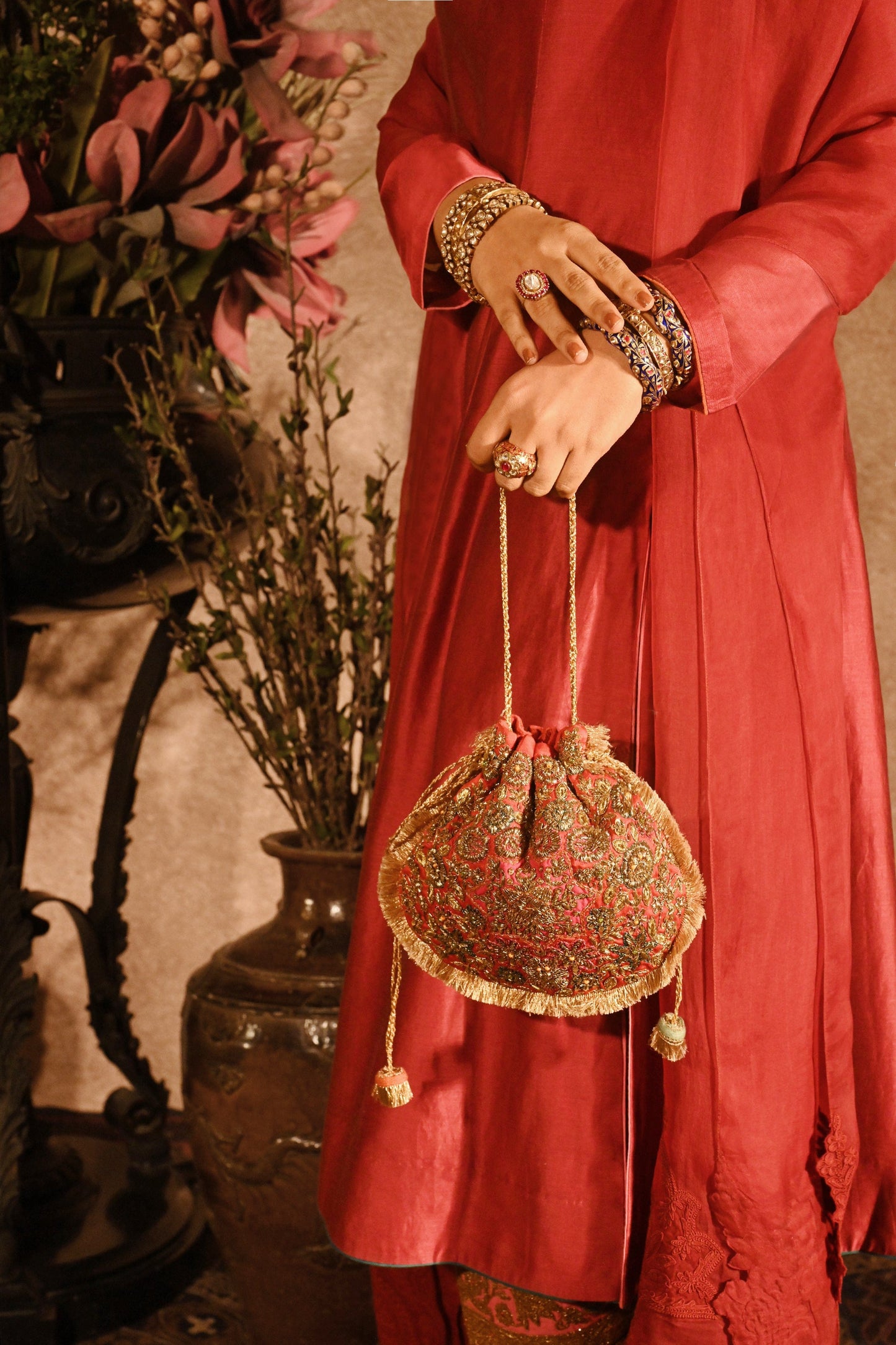 Rani-Hued Red Naqsh Noor Potli