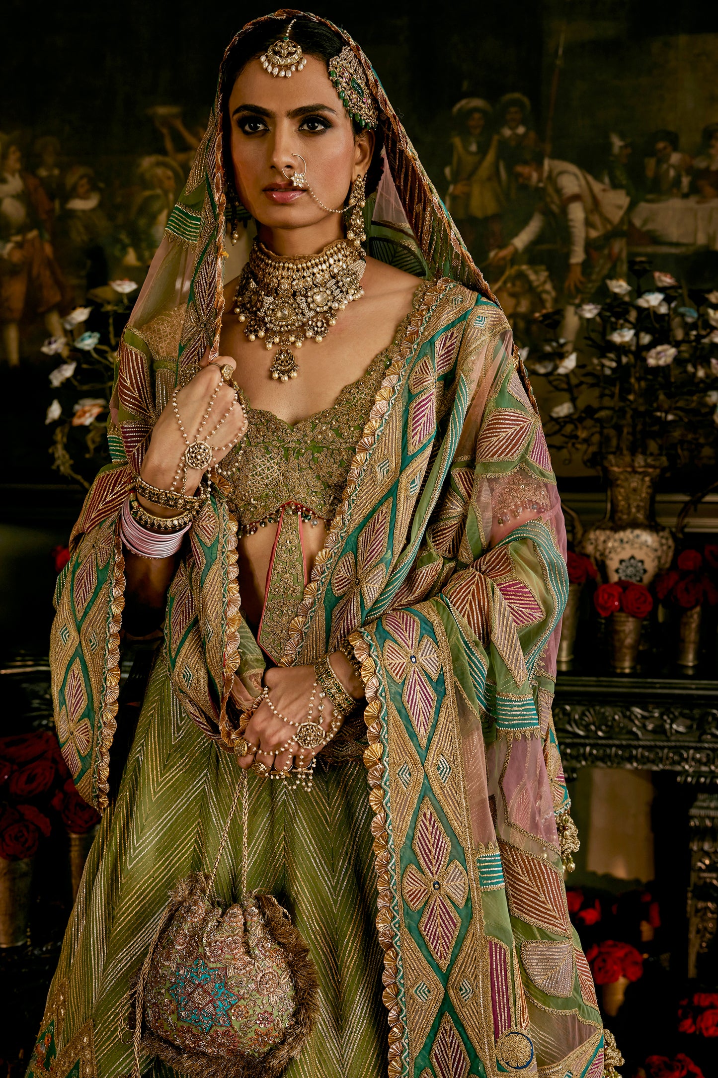 Sea Foam Tulle Lehenga