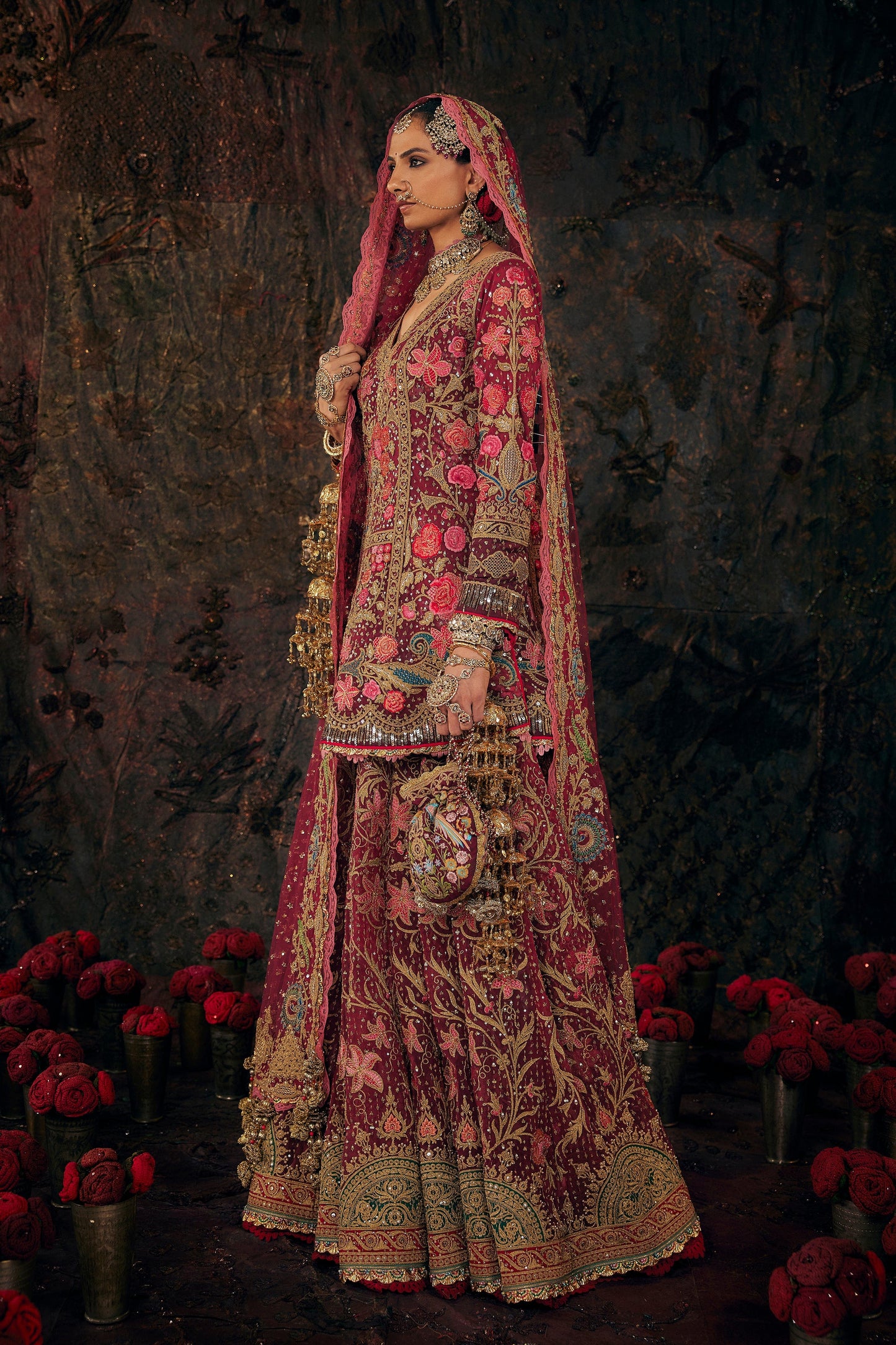 Ruby Pink Kurti-Sharara Set