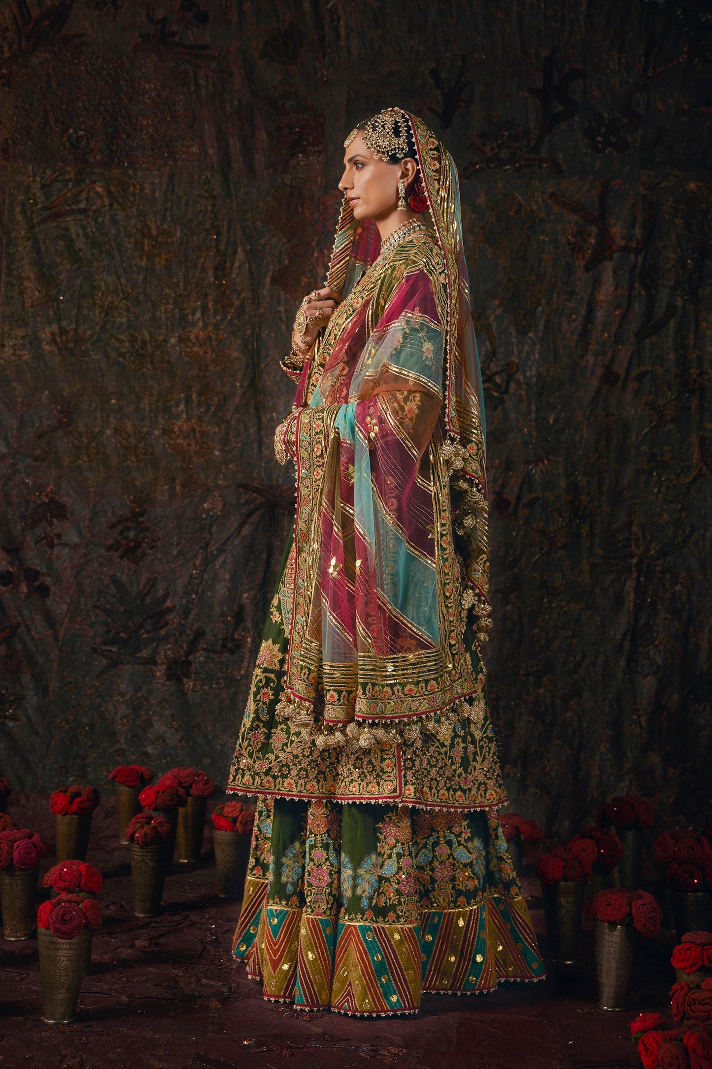 Forest Green Kurti-Sharara Set